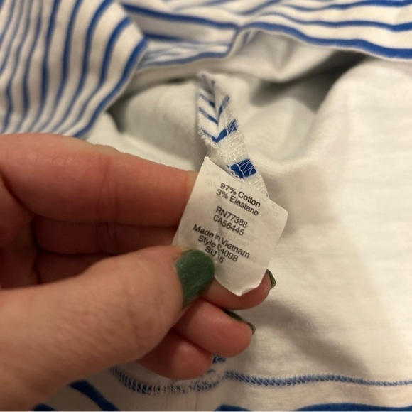 Women’s J Crew Dress White with Blue Stripes and pockets Size XL - Picture 3 of 5